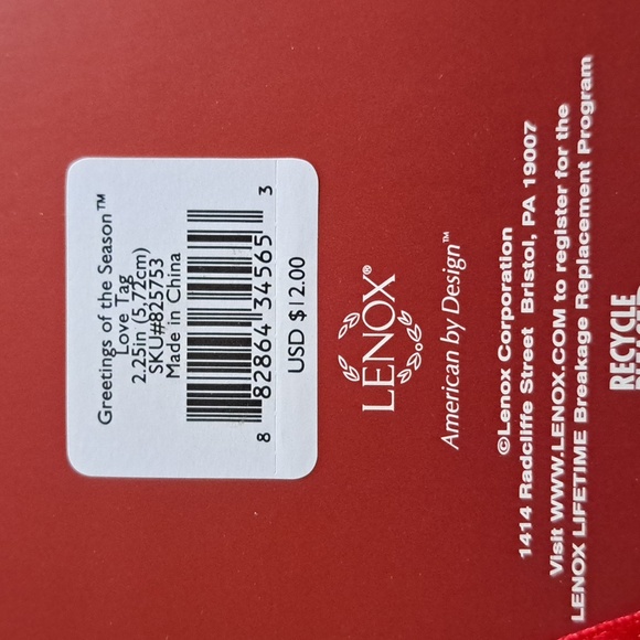 Lenox Christmas Ornament or box tag - Picture 2 of 3